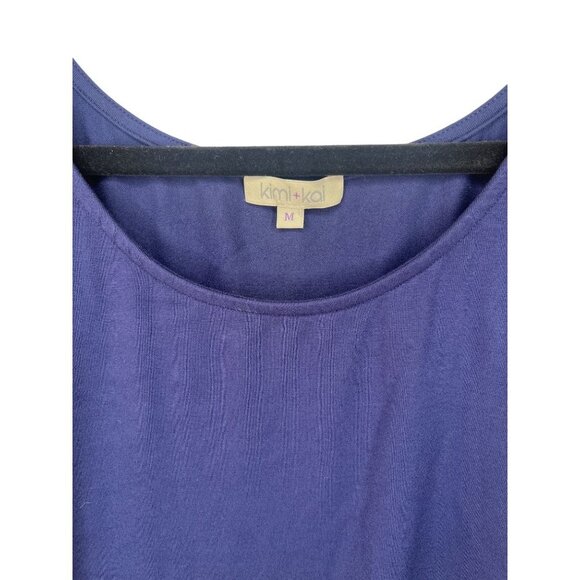 Kimi Kai Maternity Womens Ruched Midi Dress Size M Navy Blue - Picture 5 of 8